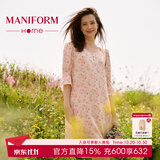 曼妮芬花园|睡衣套装泡泡袖法式印花家居服可外穿睡裙睡衣睡裤女士送礼 【睡裙】法式印花|顺滑天丝 L 165 建议体重55-60kg