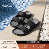 爱步（ECCO）拖鞋男 魔术贴勃肯鞋男士男鞋凉鞋外穿一字带拖鞋 科摩500904 黑色50090401001 41