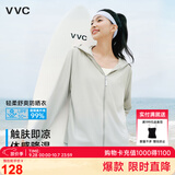 VVC防晒衣服女冰丝凉感透气防紫外线披肩城市轻户外短外套 浅灰色1.0