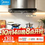 美的（Midea）【智感干洗】家用抽油烟机燃气灶套装19立方大吸力顶吸式欧式烟灶二件套装热水器三件套厨房第1名 【烟灶套装液化气】搭4.8kw钢化玻璃灶 厨房家电