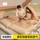 探险者（TAN XIAN ZHE）睡袋单人便携户外露营秋冬季加厚防寒成人午休办公室双人酒店隔脏 【1.0KG】连帽单人睡袋【轻薄春夏款】-暖沙色