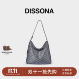 DISSONA【董洁同款】迪桑娜女包幸运锦囊hobo包单肩斜挎包手提包礼物 深灰色-大号（事业灰）