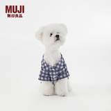 MUJI双层纱织 宠物衬衫 宠物用品 宠物家居服小型犬适用 藏青色格纹 S