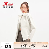 特步防泼水外套女2026新款户外修身防风夹克运动风衣女