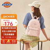 Dickies双肩包女生背包轻便百搭可爱经典书包时尚满印通勤旅行包肉桂粉