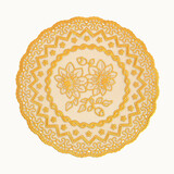 咖恩  烫金色杯垫西餐垫烟灰缸垫花盆垫花瓶隔热镂空ktv杯垫pvc碗垫家用托盘垫布圆形欧式银色长方形 金色16cm圆A 2张