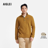 AIGLE艾高抓绒衣经典款POLARTEC户外保暖休闲半拉链上衣男 烟草色 BE483 XL (185/100A)