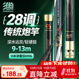 神鲨11米翠神本流炮竿28调超轻超硬传统钓手竿鱼竿草洞钓竿鱼杆渔具