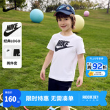 NIKE   耐克男女童纯棉短袖T恤+短裤2件套装夏季新款短袖套装 正黑色 130 /64 【建议身高116-122cm】