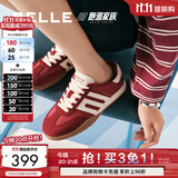 百丽（Belle）休闲舒适拼色阿甘鞋女百搭板鞋D3Y1DAM5 红色-女款 36 (230mm)
