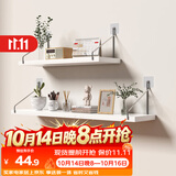 安尔雅墙上置物架免打孔墙壁挂墙面厨房一字隔板搁板木板书架收纳架子90
