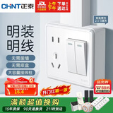 正泰（CHNT）明装开关插座面板 1c系列 二开单控五孔