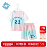 舒贝怡儿童篮球服速干衣男女中大童运动套装透气训练服粉150