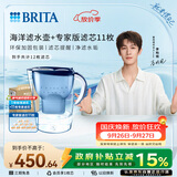 碧然德（BRITA）过滤净水器 家用滤水壶 净水壶 海洋系列 去水垢专家版滤芯11枚 环保加固包装