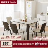双虎 现代简约轻奢实木餐桌餐椅长方形岩板小户型餐桌椅子21CT306 单独餐桌