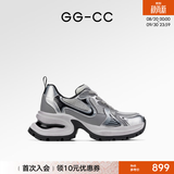 GG-CC【明星同款】月落星河银色厚底老爹鞋女百搭秋季新款4317 银色 皮面 37