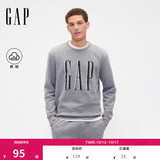 盖璞（GAP）男女装秋季印花logo抓绒圆领卫衣合身上衣美版 灰色 645634 XL 美码 2XL亚洲码185/108A 【偏大，建议拍小一码】