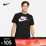 耐克（NIKE）26年夏季新款男子美式复古Logo印花运动速干短袖T恤 AR5005-010 L