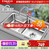 欧琳（OULIN）厨房水槽0涂层SUS304不锈钢洗菜盆洗碗池大双槽洗菜池左右可选