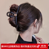 向晚发夹发卡女复古法式山茶花抓夹女鲨鱼夹盘发发夹女生日礼物送女友