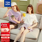 唐狮（TonLion）2026夏季短袖T恤印花半袖上衣宽松时尚体恤衫