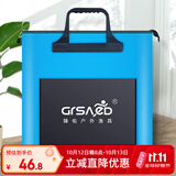 臻佑（Grsaed）鱼护包手提袋长柄48cm多功能防水轻便渔具包鱼护袋加厚耐磨收纳活鱼桶钓鱼配件有侧包 蓝色