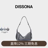 DISSONA迪桑娜包包女新款幸运锦囊提花帆船包单肩斜挎包运动【礼物】 小号-深灰色(事业灰)