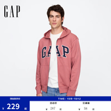GAP男女装秋季款字母logo拉链连帽卫衣宽松外套美版868454 海棠红 S 美码 M亚洲码175/92A
