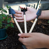 寿禾种植工具大全铲子挖土苗填土园艺家用户外木把种植挖树铲起苗 园艺三件套小工具1套