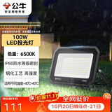 公牛（BULL）LED投光灯户外庭院工厂园林灯露营灯 IP65防水等级100W-6500K白光