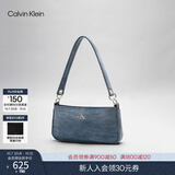 Calvin Klein女包休闲优雅通勤风ck金属字母牛仔单肩包腋下包