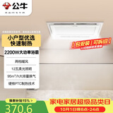 公牛风暖浴霸2200W双档取暖小户型四合一带照明按键开关GY12AJG