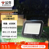 公牛（BULL）LED投光灯户外庭院工厂园林灯露营灯 IP65防水等级100W-6500K白光
