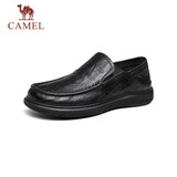 骆驼（CAMEL）经典商务软底轻量通勤绅士乐福鞋皮鞋男士 G15S155031 黑色 40 