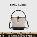 CHARLIE&KELLICK品牌包包女款2026新款单肩包水桶包手提斜挎包生日礼物女 黑色小号（赠送太阳镜/遮阳伞）