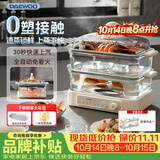 大宇（DAEWOO）【加厚玻璃】小璃宇蒸锅 电蒸锅炖蒸煮一体多功能锅 电锅食品级玻璃0涂层 蒸锅家用3-4个人S22