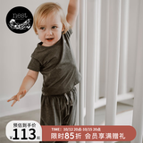 nest designs竹棉弹力男女童长短袖T恤防蚊裤宝宝上衣哈伦裤子儿童透气舒适 炭笔灰 【防蚊裤】 90 码【建议身高80-92cm】