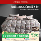 水星家纺羽绒被鹅绒被95%白鹅绒被子冬被冬季加厚被芯单人150×210约3.7斤