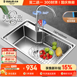 欧琳（OULIN）304不锈钢水槽大单槽 厨房洗菜盆单槽洗碗池水槽单盆水槽OLJD619