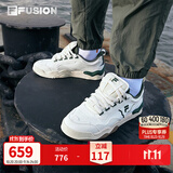 FILA斐乐踢板鞋｜FILA FUSION潮牌板鞋男士KICK时尚休闲鞋潮 初雪白/暗绿-PC 40