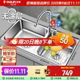 欧琳（OULIN）厨房水槽双槽洗菜盆双槽0涂层SUS304不锈钢加厚洗碗槽左右任选