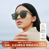 aojo太阳镜复古方圆框墨镜女百搭脸型太阳镜开车驾驶墨镜男SJ705 C3别致透绿