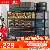 溢彩年华 厨房置物架落地仓储货架家用阳台储物架可调节收纳架子2803BK