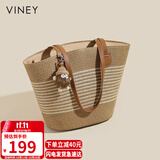 viney托特包包女包大容量轻奢手提编织草编包生日礼物高级感送女友老婆