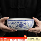 琦轩源羊脂玉青花瓷茶洗家用功夫茶具配件茶桌洗杯碗大号建水陶瓷水盂
