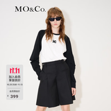 MO&Co.MC刺绣棉质宽松T恤美式复古打底衫情侣装t恤纯棉T恤摩安珂 本白色-第2批 M 165
