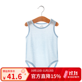 Kordear 婴儿衣服新生儿婴儿夏装衣服0一2岁初生宝宝背心三角包屁衣3-12个月新生儿爬服 浅蓝 66cm