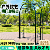游复吟拱门花架爬藤架新款铁艺花园植物爬藤室外蔷薇月季藤蔓小拱门庭院 黑色 宽140高230cm