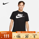 耐克（NIKE）26年夏季新款男子美式复古Logo印花运动速干短袖T恤 AR5005-010 L