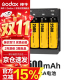 神牛（Godox）TT520II/TT560II通用型机顶灯热靴灯单反相机外置热靴闪光灯4节可充电电池+充电器套装